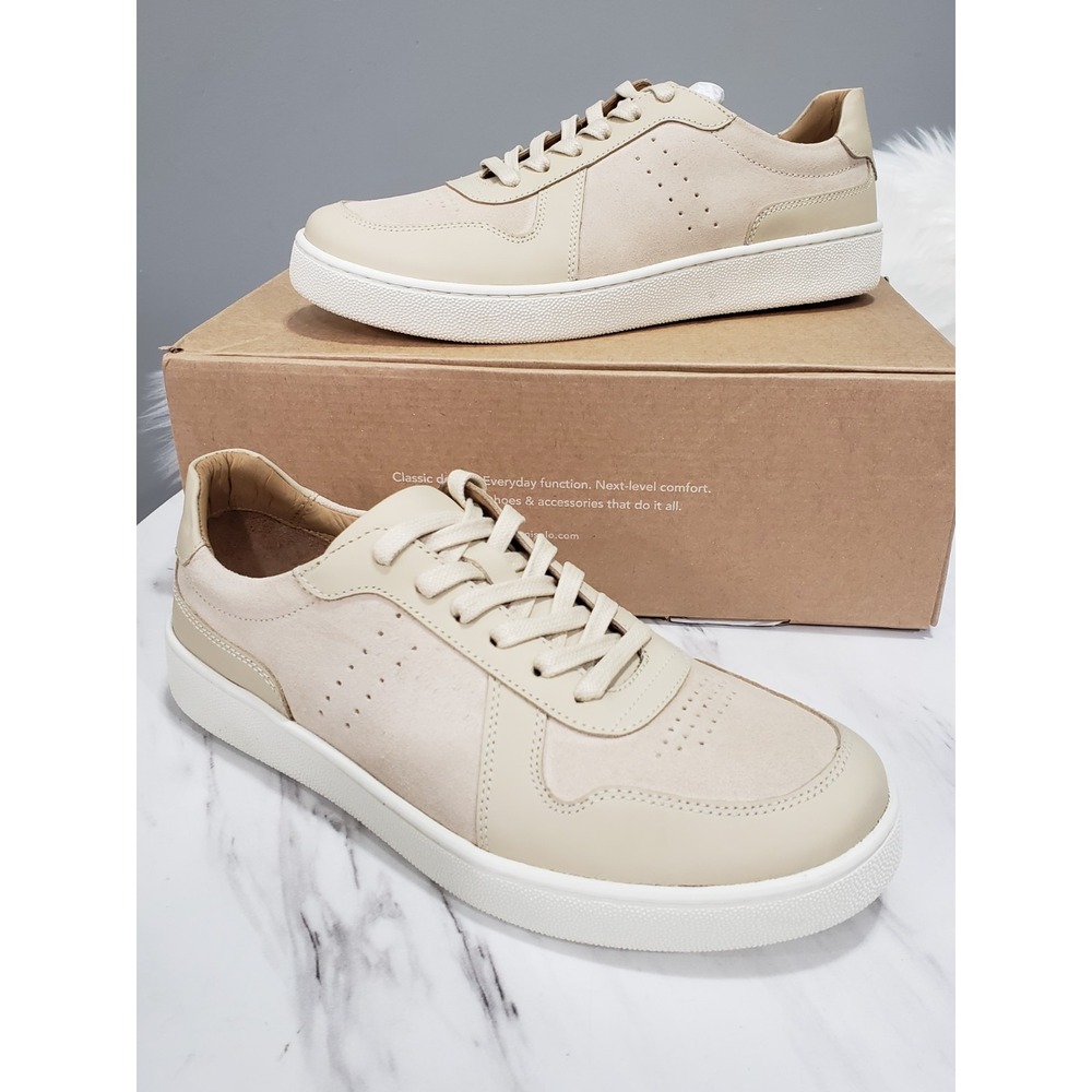 NEW NISOLO Bria Go To Court Sneakers Bone Leather Lace Low Top Shoes Size 6.5